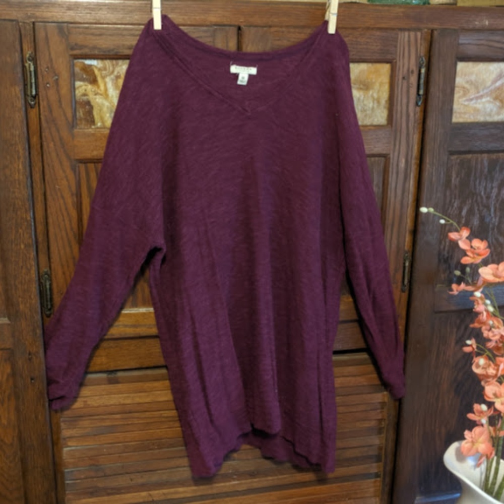 Sonoma 3/4 length sleeve maroon sweater
